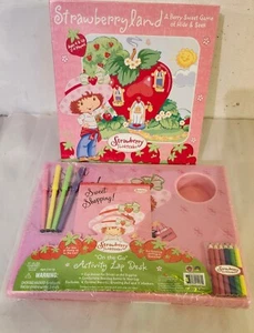 2 Strawberry Shortcake Lap Desk & Strawberryland Hide And Seek Game - Picture 1 of 5