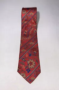 Yves Saint Laurent Corbata de diseño para hombre L 54 in. W 3,25 pulg. Corbata roja de seda - Imagen 1 de 3
