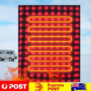 Car Body Warmer Blanket Electric Heated Blanket Auto-off 12V for Car Camping - Picture 1 of 18