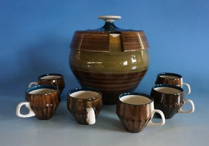 Stützel & Sachs Aalen Bowle Set Service Bowletopf Keramik 80er Jahre (F24-030) - Bild 1 von 5