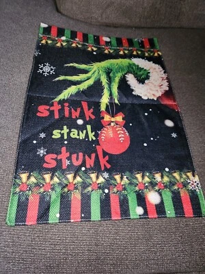 The Grinch Who Stole Christmas Stink, Stank, Stunk! Yard Garden Flag 12"x18" - Image 1 of 2