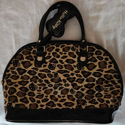 Loungefly Sanrio HELLO KITTY Large Domed  Bag Leopard Embossed Patent Leather  - Image 1 of 4