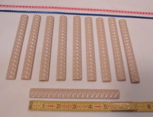 10 pcs. Misty Rose: Vintage Ceramic Liner-Pencil-Sizzle Tiles: 5/8" X 6" Rope - Picture 1 of 12