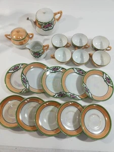 Noritake miniature luster hand painted tea set (21 pc) VGC - Picture 1 of 17
