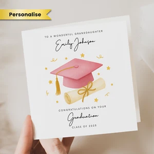 Personalised Congratulations on Your Graduation Card Granddaughter Daugher Her - Picture 1 of 2