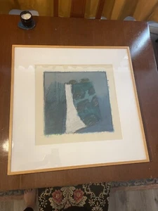 ABSTRAKTES VINTAGE 80er GROSSES MATTIERTES UND GERAHMTES KUNSTWERK STEPHEN DAVIS - Bild 1 von 16