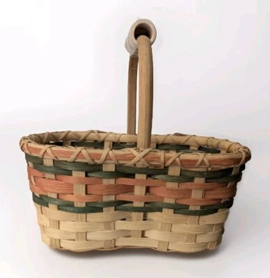 Woven Wicker Storage Display Décor Basket w/Plastic Ivy Design Handle 11"X 7"X5" - Image 1 of 4