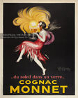 Vintage 1927 COGNAC MONNET Advertising Poster Liquor Drinks Cocktails Print Bar