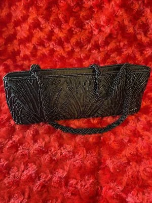Bolso de Noche Vintage La Regale Negro con Cuentas Bolso sin asas o Muñequera con Cuentas Foto 1 de 4