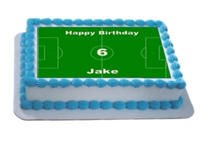 Foglio/Cake Topper Ghiaccio Campo Calcio A4 Personalizzato - Foto 1 di 1