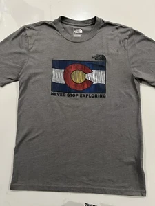 The North Face Men’s Tshirt Shirt Tee Gray Colorado State Logo Sz S - Picture 1 of 3