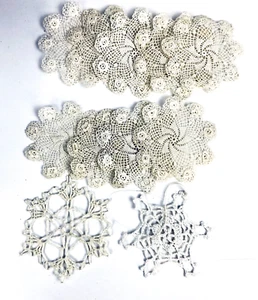 vintage crochet christmas ornaments snowflakes cotton stiff lot of 11 2.5-4.5” - Picture 1 of 9