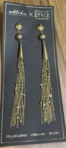 Ettika Box of Style von Rachel Stil Gold 5" Quaste Ohrringe Neu mit Etikett 18k Goldplatte - Bild 1 von 6