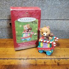 2000 Hallmark Keepsake Ornament Baby's Second Christmas Teddy Bear 