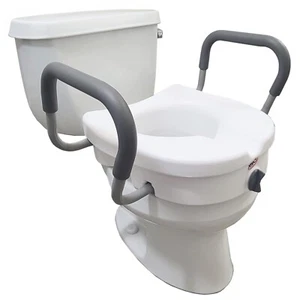 Carex E-Z Lock Sedile WC Rialzato con Maniglie, Rialzo Sedile WC da 5" con Bracci, - Foto 1 di 3