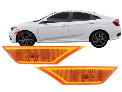 PAR de Lâmpada Marcadora Frontal 2016-2021 Honda Civic Sedan Coupe Esquerda e Direita - Imagem 1 de 4