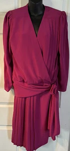 CANDACE BY INGRID 80ER JAHRE DAMEN 7/8 VINTAGE KLEID Akkordeon seitliche Schulterpolster - Bild 1 von 12