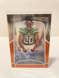 2022 Panini Absolute Football Breece Hall Rookie Introductions Orange /75 Jets - Picture 1 of 2