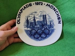 1972 Olympiade Munchen Collector Plate, Bavaria Germany, Olympic Rings Olympics - Picture 1 of 3