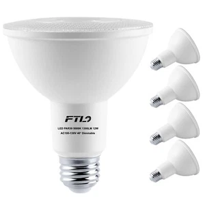 PAR30 LED Flood Light Bulbs Long Neck 5000K Daylight Dimmable 75W Halogen Equ... - Picture 1 of 8