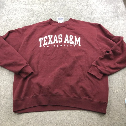 Texas A&M Aggies Sweatshirt Mens XL Maroon Spell Out Fleece Embroidered Cover