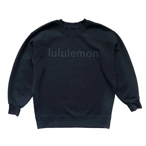 Felpa girocollo Lululemon perfettamente oversize Spellout nera donna taglia M-L - Foto 1 di 8