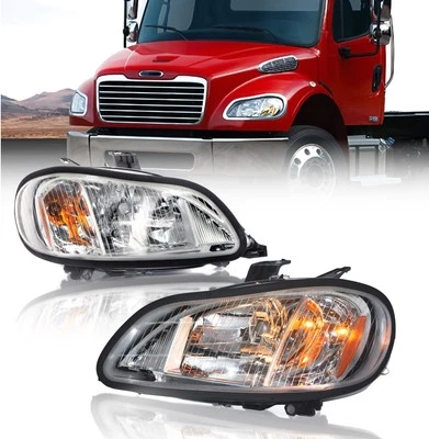 Freightliner M2 M-2 100 106 112 Headlight 2002-2018 Pair Set Left & Right Side - Image 1 of 4