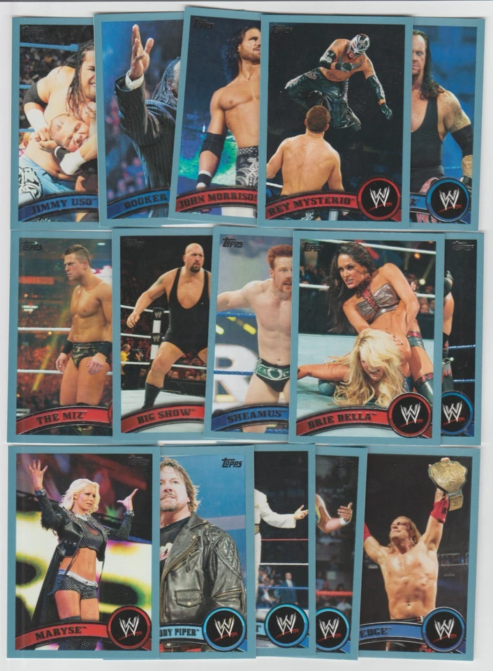 2011 Topps WWE Wrestling BLUE PARALLEL Lot 62 Different SP Each is #'d /2011 - Image 1 of 1