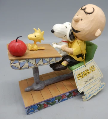 Jim Shore Enesco Peanuts TEACHER'S PETS Figurine Charlie Brown Snoopy Woodstock - Image 1 of 4