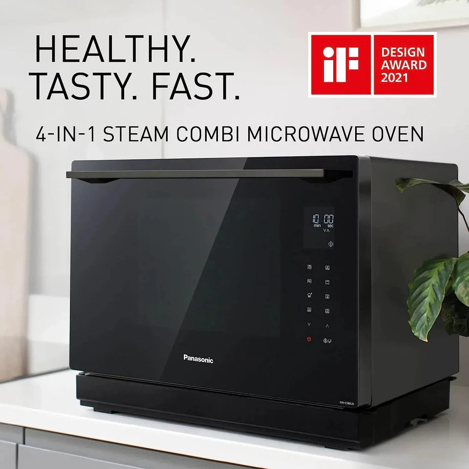 Panasonic NN-CS88LBEPG -4-in-1-Kombi-Dampfofen, 31 l-Mikrowelle mit Grill/Heißlu - Bild 1 von 4