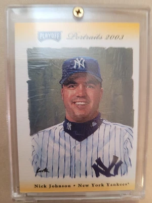 2003 Playoff Portraits 114 Nick Johnson Materials Combo Gold /10 - Image 1 of 2