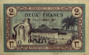 TUNISIA - World War II - 2 Francs - 1943 - Pick-56 - Crisp Uncirculated - RARE! - Picture 1 of 2