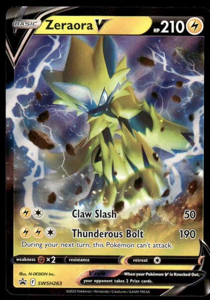Pokemon TCG SWSH: Sword & Shield Promo Cards #SWSH263 Zeraora V NM - Image 1 of 2