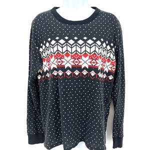 Top largo John Hanna Andersson adulto algodón orgánico Heritage Fair Isle negro talla M - Imagen 1 de 9