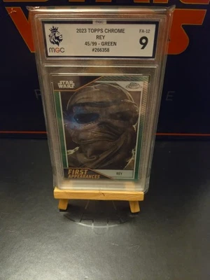 2023 Topps Star Wars Chrome Rey First Appearance  45/99 Green MGC 9 Case Hit - Image 1 of 4