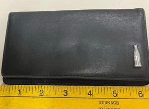 Black Leather Coca-Cola Checkbook Cover 6/22/25 C - Picture 1 of 3