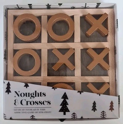Wooden Noughts And Crosses / Tic Tac Toe Game Various Colours - New & Sealed UK - Image 1 of 4