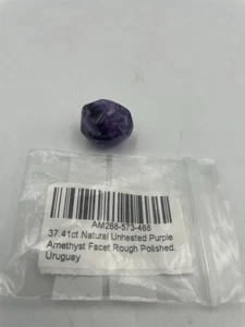 37,41ct natürlicher lila Amethyst grob polierter Edelstein - Uruguay, 2cm - Bild 1 von 6