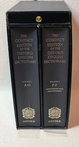 Compact Edition of The Oxford English Dictionary 2 Vol Box Set 1979 w/ Magnifier - Foto 1 di 16