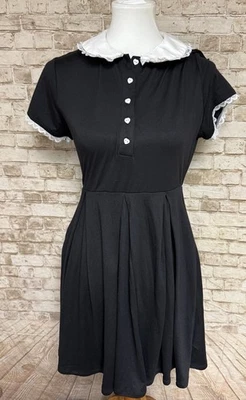 Gothic Lolita Wednesday Addams Black Hot Topic Maid Dress S Costume Whimsy - Image 1 of 4