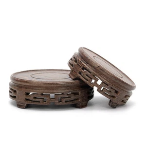Annatto Pedestal Wood Display Stand Teapot Vase Incense Burner Bonsai Base Decor - Picture 1 of 16