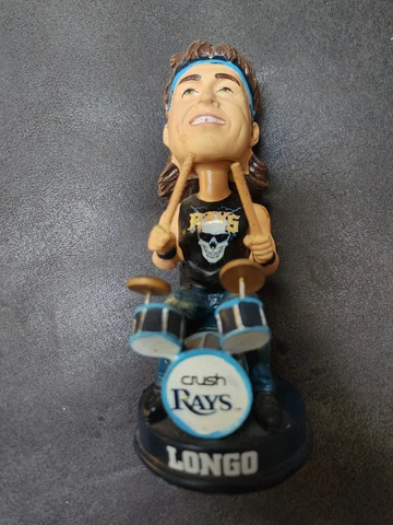 MLB Tampa Bay Rays Evan Longoria "LONGO" '80s Hair Band Drummer Bobblehead Cover