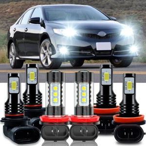 For Toyota Camry 2007-2014 6500k LED Headlight High Low + Fog Light Bulbs Kit - Picture 1 of 12