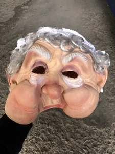 Maid Granny Vinyl Hobo Vintage Halloween Mask Made In Germany - Picture 1 of 7