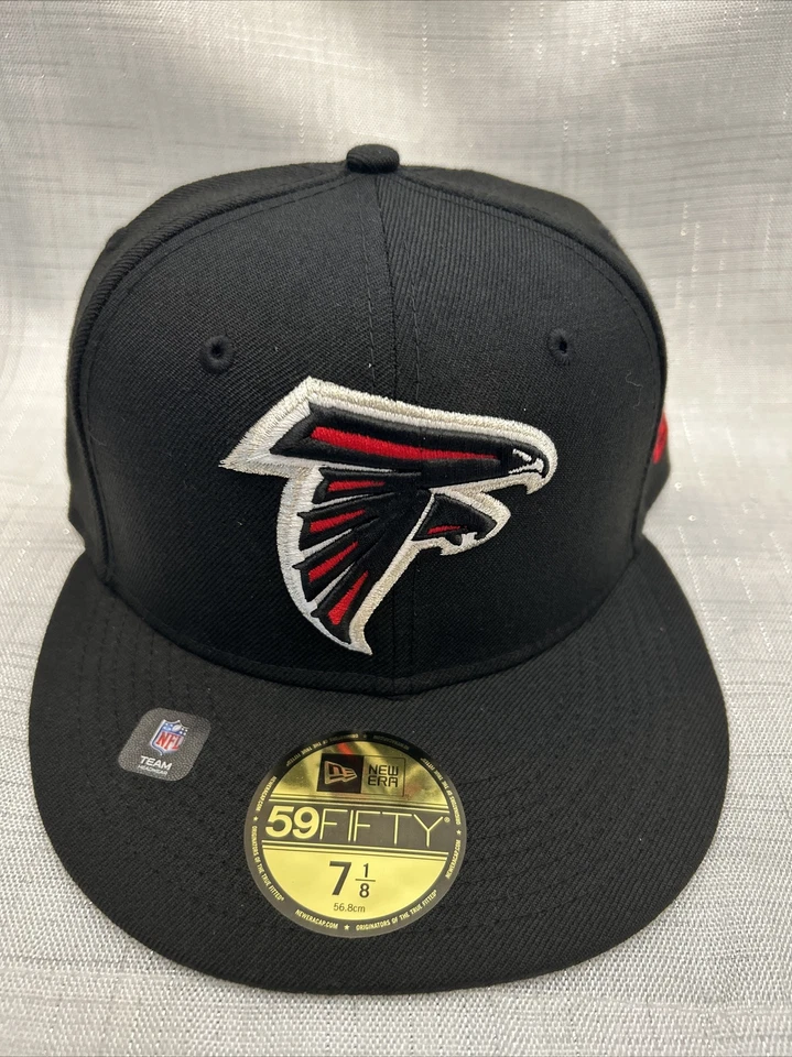 New Era NFL Atlanta Falcons Negro 59FIFTY Gorra Ajustada, Gorra, Nueva Talla 7 1/8 Foto 1 de 4