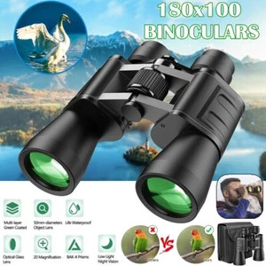180x100 HD Military Zoom Powerful Binoculars Day/Low Night Optics Hunting & Case - Picture 1 of 17