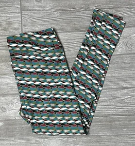 NEW LuLaRoe TC Multicolored Abstract Geometric Stripes Leggings Tall & Curvy - Picture 1 of 1