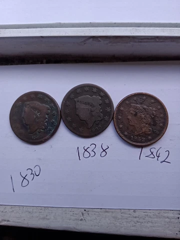 Large Cent Lot 1830 1838 1842 See Pics Cover