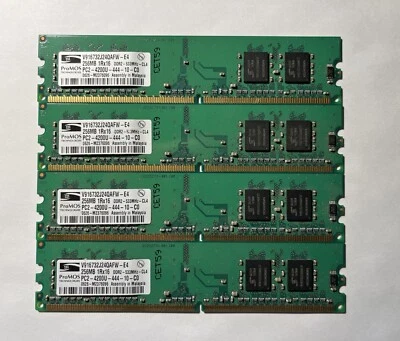Promos 1GB kit (4 x 256MB) PC2-4200U-444-10-C0 DDR2-533 Dimm  V916732J24QAFW-E4 - Image 1 of 2