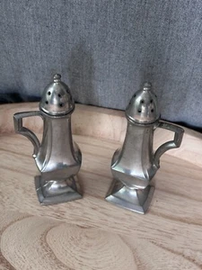 Vintage Federal Zinn Salz & Pfefferstreuer 4,5" Viktorianischer traditioneller Stil - Bild 1 von 6